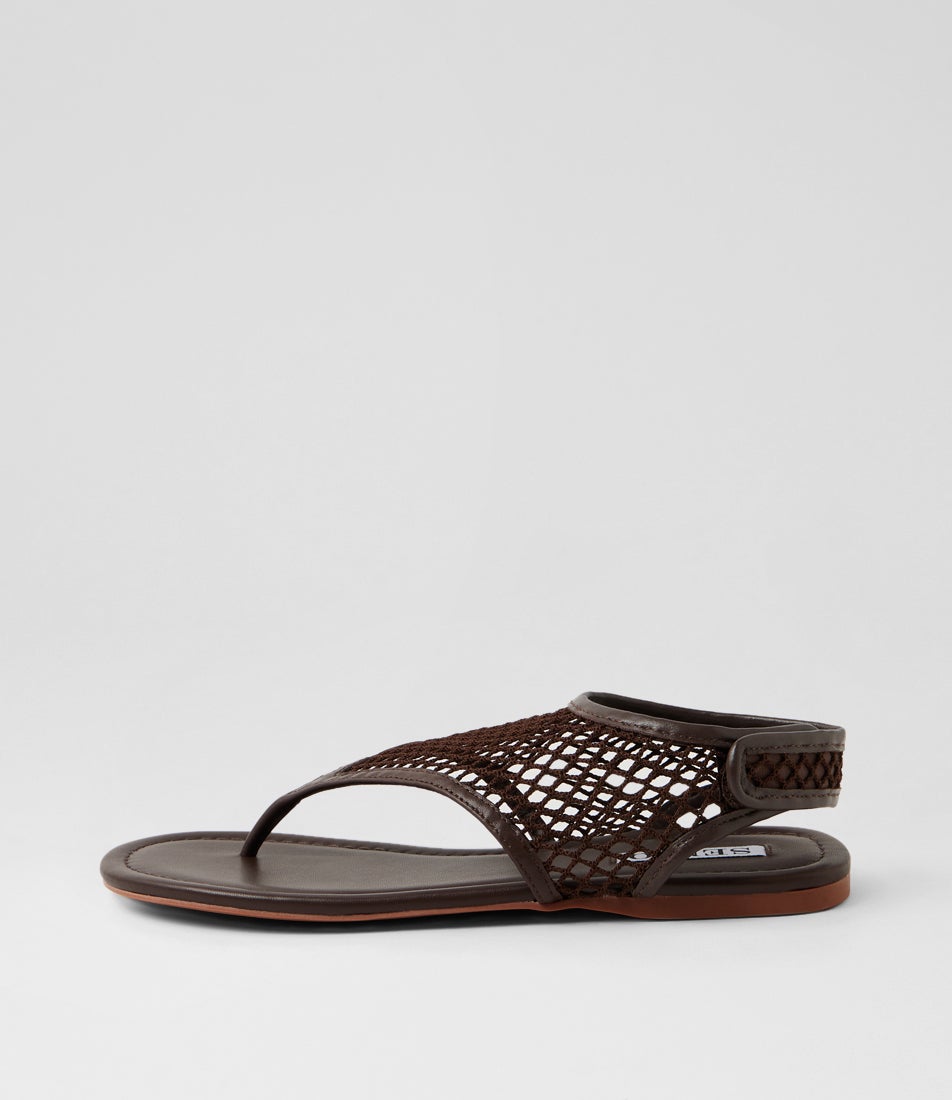 Nika Chocolate Mesh Leather Thongs