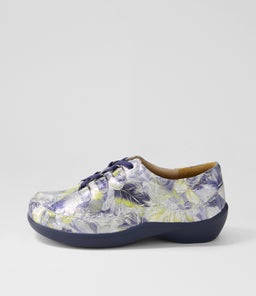 ALLSORTS XW ZR NAVY&SILVER FLORAL LEATHER