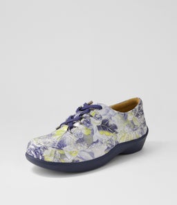 ALLSORTS XW ZR NAVY&SILVER FLORAL LEATHER