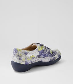 ALLSORTS XW ZR NAVY&SILVER FLORAL LEATHER