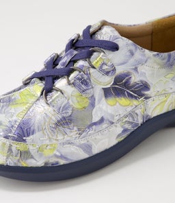 ALLSORTS XW ZR NAVY&SILVER FLORAL LEATHER