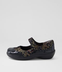 GUMMIBEAR W ZR BLACK BLACK ROYAL PRINT PATENT SUEDE