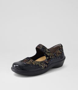 GUMMIBEAR W ZR BLACK BLACK ROYAL PRINT PATENT SUEDE