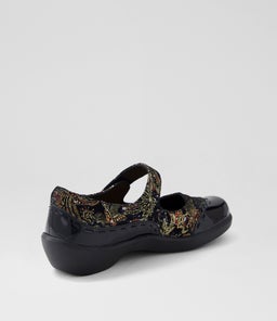 GUMMIBEAR W ZR BLACK BLACK ROYAL PRINT PATENT SUEDE