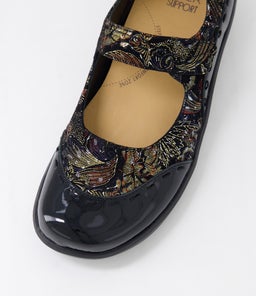 GUMMIBEAR W ZR BLACK BLACK ROYAL PRINT PATENT SUEDE