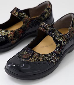 GUMMIBEAR W ZR BLACK BLACK ROYAL PRINT PATENT SUEDE