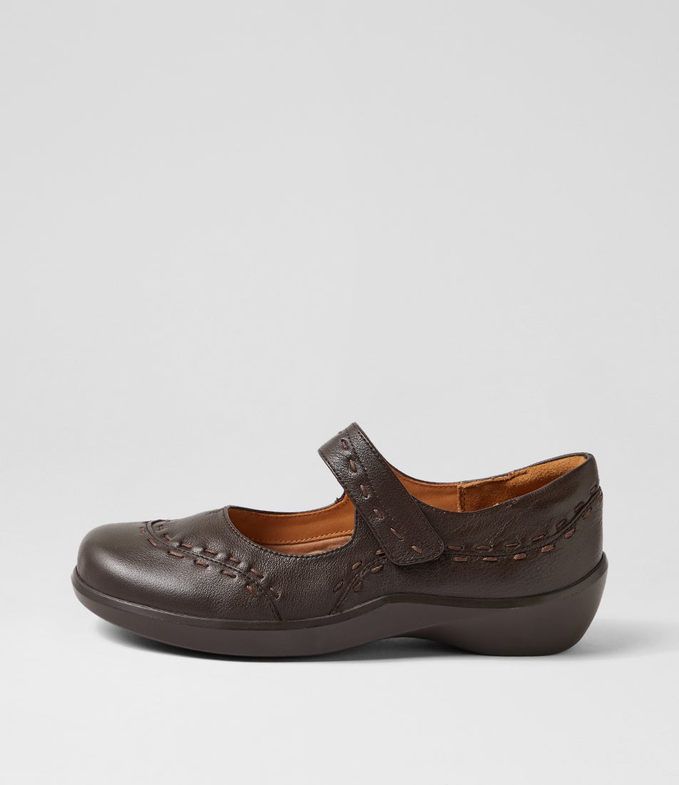 Gummibear W Choc Leather Mary Janes