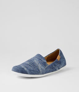 LIANA W ZR BLUE DISTRESS DENIM LEATHER