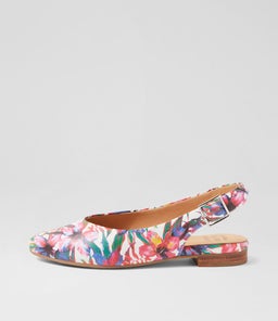 LISA W ZR WHITE&BRIGHT FLOWER LEATHER