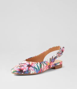 LISA W ZR WHITE&BRIGHT FLOWER LEATHER