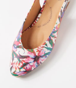 LISA W ZR WHITE&BRIGHT FLOWER LEATHER