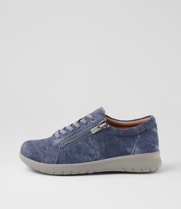 Solar Xf Blue Distress Denim Leather Sneakers Solar Xf Blue Distress Denim Leather Sneakers