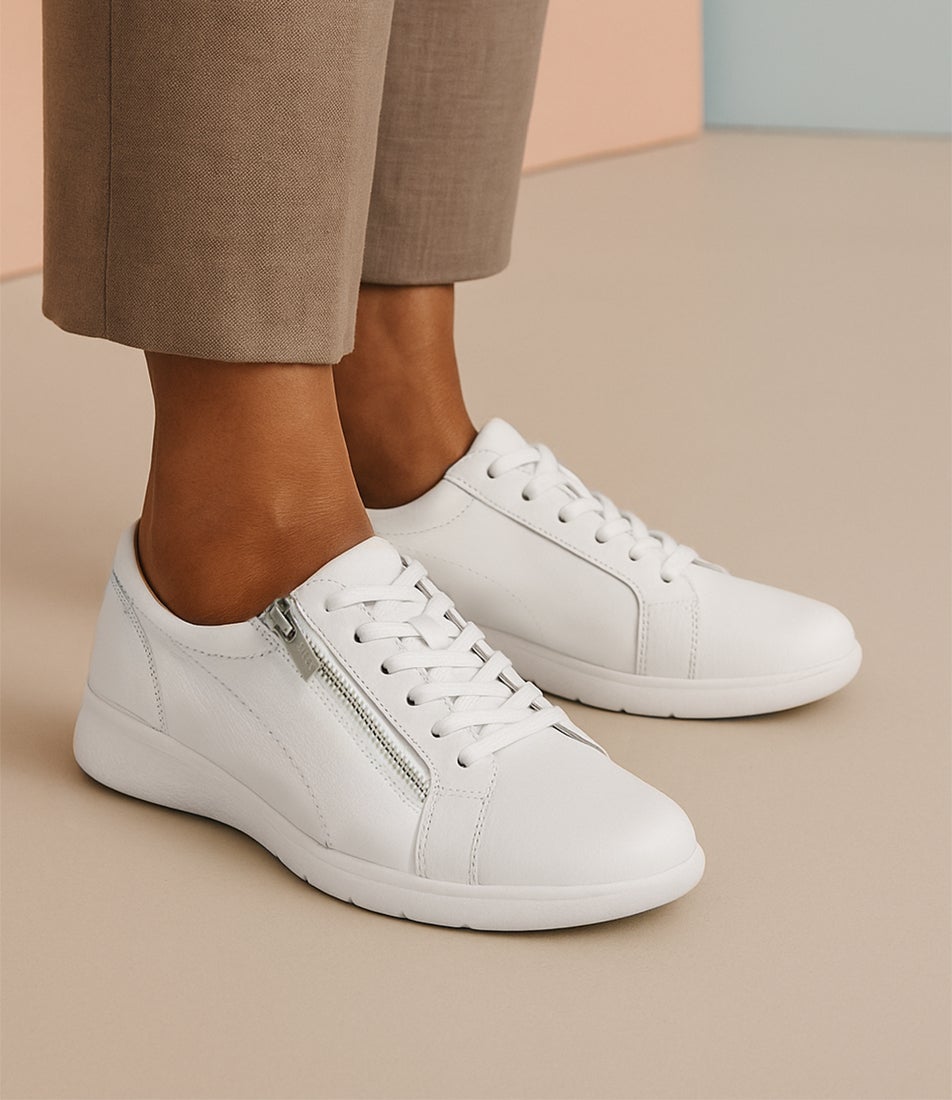Solar Xf White Leather Sneakers Solar Xf White Leather Sneakers