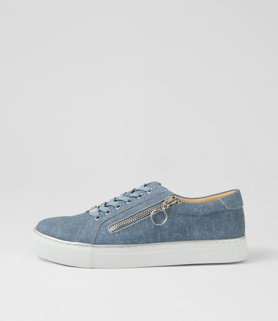 Pamela Xf Blue Denim White Leather Sneakers Pamela Xf Blue Denim White Leather Sneakers