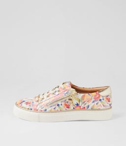 PAMELA XF ZR ORANGE FLORAL PALE GOLD LEATHER