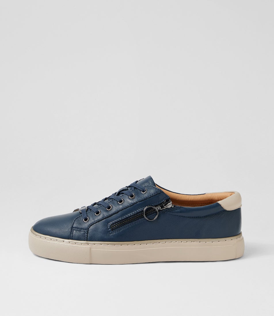 Pamela Xf Navy Almond Leather Sneakers Pamela Xf Navy Almond Leather Sneakers