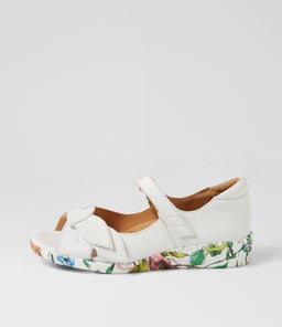 DISCO W ZR WHITE BRIGHT FLORAL LEATHER SOLE