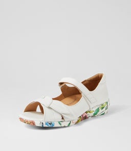 DISCO W ZR WHITE BRIGHT FLORAL LEATHER SOLE