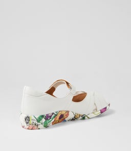DISCO W ZR WHITE BRIGHT FLORAL LEATHER SOLE