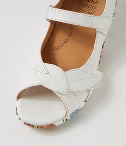 DISCO W ZR WHITE BRIGHT FLORAL LEATHER SOLE