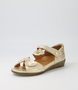 DOXIE W ZR OLD GOLD SATIN METAL LEATHER