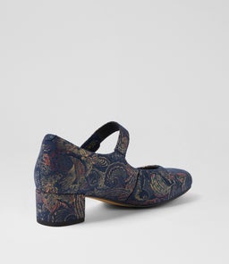 KITTY W ZR NAVY ROYAL PRINT SUEDE