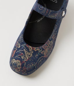 KITTY W ZR NAVY ROYAL PRINT SUEDE