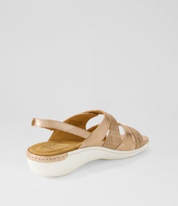BIZZY W ZR ROSE GOLD ROSE GOLD SCRATCH CUT LEATHER LEATHER