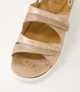 BIZZY W ZR ROSE GOLD ROSE GOLD SCRATCH CUT LEATHER LEATHER
