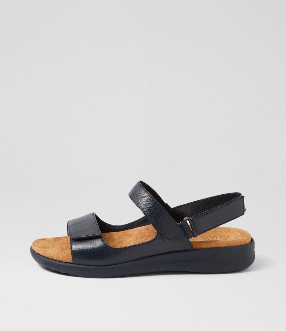 Benji Xw Navy Leather Sandals