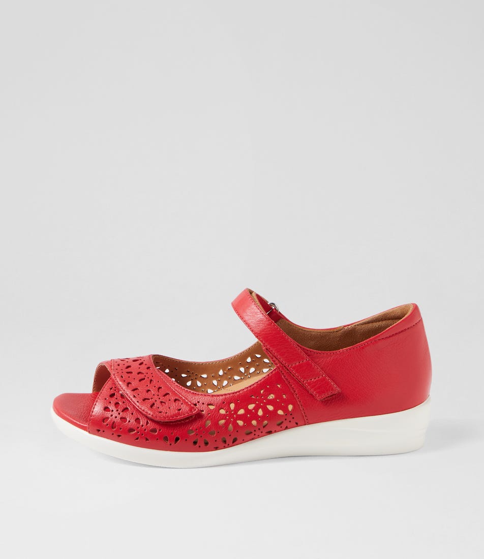 Daffodil W Red Leather Sandals Daffodil W Red Leather Sandals
