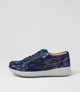 Shovo Xf Navy Brush Leather Sneakers Shovo Xf Navy Brush Leather Sneakers