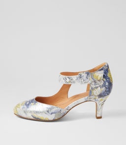TIMON XW ZR NAVY&SILVER FLORAL LEATHER