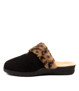 COMFY W ZR BLACK LEOPARD FUR MICROSUEDE