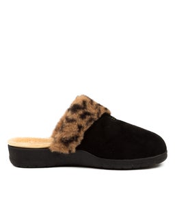 COMFY W ZR BLACK LEOPARD FUR MICROSUEDE
