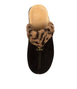 COMFY W ZR BLACK LEOPARD FUR MICROSUEDE