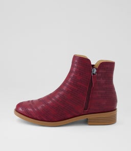 SKYLARS XF ZR BURGUNDY EMBOSSED LEATHER