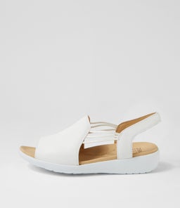 UDHAYS W ZR WHITE LEATHER ELASTIC