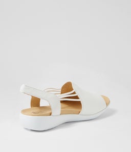 UDHAYS W ZR WHITE LEATHER ELASTIC