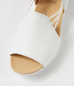 UDHAYS W ZR WHITE LEATHER ELASTIC