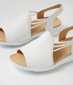 UDHAYS W ZR WHITE LEATHER ELASTIC