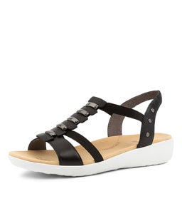 ULOVER W ZR BLACK WHITE SOLE LEATHER ELASTIC