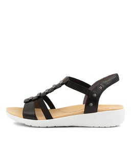 ULOVER W ZR BLACK WHITE SOLE LEATHER ELASTIC