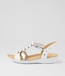 ULOVER W ZR WHITE SILVER LEATHER ELASTIC
