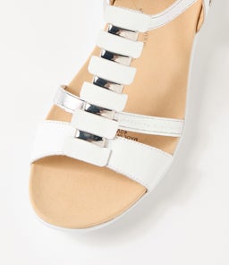 ULOVER W ZR WHITE SILVER LEATHER ELASTIC