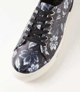 ASHLEEN W ZR BLACK&WHITE FLOWER LEATHER