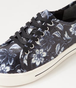 ASHLEEN W ZR BLACK&WHITE FLOWER LEATHER