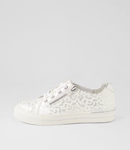 AUDRY W ZR WHITE&SILVER LEOPARD SILVER LEATHER