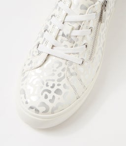 AUDRY W ZR WHITE&SILVER LEOPARD SILVER LEATHER
