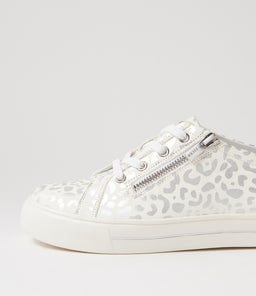 AUDRY W ZR WHITE&SILVER LEOPARD SILVER LEATHER